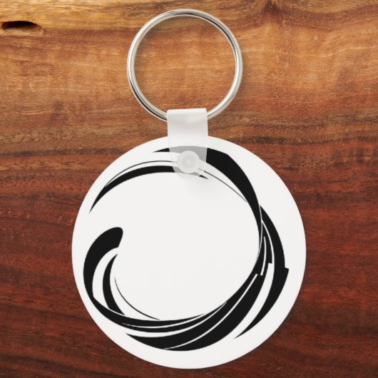 Abstract Swirl Circle Design – curved ring artwork Sleutelhanger (Achterkant)
