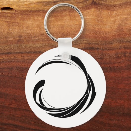 Abstract Swirl Circle Design – curved ring artwork Sleutelhanger (Voorkant)