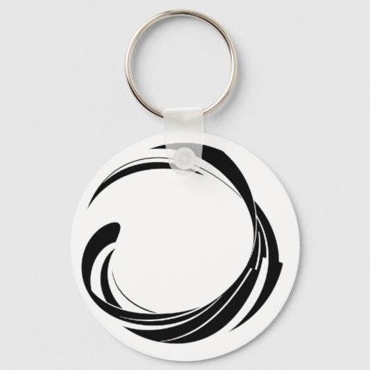 Abstract Swirl Circle Design – curved ring artwork Sleutelhanger (Achterkant)