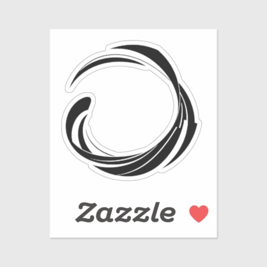 Abstract Swirl Circle Design – curved ring artwork Sticker (Vel)