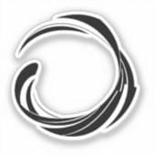 Abstract Swirl Circle Design – curved ring artwork Sticker (Voorkant)