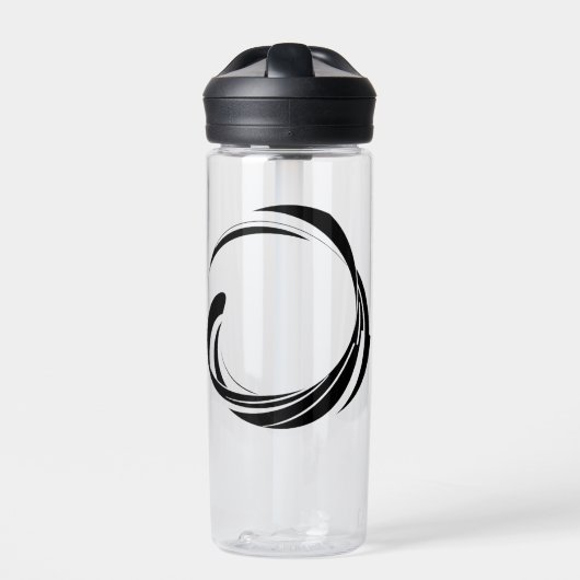 Abstract Swirl Circle Design – curved ring artwork Waterfles (Voorkant)