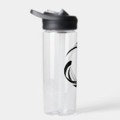 Abstract Swirl Circle Design – curved ring artwork Waterfles (Rechts)