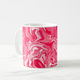 Abstract Swirl Design in de kleuren roze en wit Koffiemok