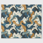 Abstract Swirl Pattern in Earthy Blues for Dad Cadeaupapier (Vlak)