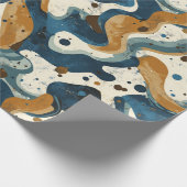 Abstract Swirl Pattern in Earthy Blues for Dad Cadeaupapier (Hoek)