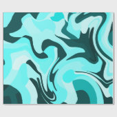 Abstract Swirling Aqua and Teal Design Cadeaupapier (Vlak)