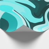 Abstract Swirling Aqua and Teal Design Cadeaupapier (Hoek)