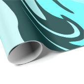 Abstract Swirling Aqua and Teal Design Cadeaupapier (Rol Hoek)