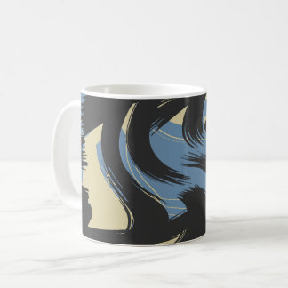 Abstract Swirling Brushstroke Design Koffiemok