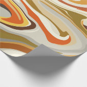 Abstract Swirling Orange and Beige Design Cadeaupapier (Hoek)