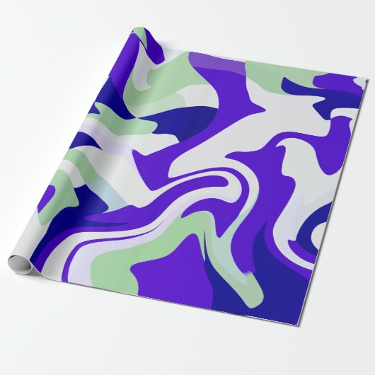 Abstract Swirling Pattern in Cool Tones Cadeaupapier (Uitgerold)