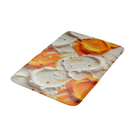 Abstract Swirling Teal and Orange Glossy Fluid Spl Badmat (Gekanteld)