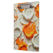 Abstract Swirling Teal and Orange Glossy Fluid Spl Klembord (Links)