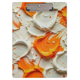 Abstract Swirling Teal and Orange Glossy Fluid Spl Klembord