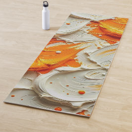 Abstract Swirling Teal and Orange Glossy Fluid Spl Yogamat