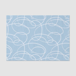 Abstract Swirling Vine | Elegant Line Art Blue Tissuepapier