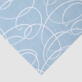 Abstract Swirling Vine | Elegant Line Art Blue Tissuepapier (Detail)