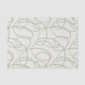 Abstract Swirling Vine | Elegant Line Art Cream Tissuepapier (Voorkant)