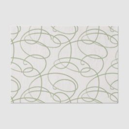 Abstract Swirling Vine | Elegant Line Art Cream Tissuepapier