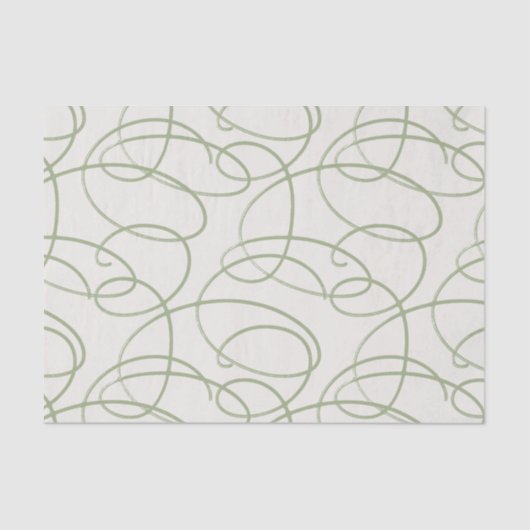 Abstract Swirling Vine | Elegant Line Art Cream Tissuepapier (Voorkant)