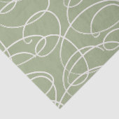 Abstract Swirling Vine | Elegant Line Art Green Tissuepapier (Detail)