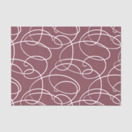 Abstract Swirling Vine | Elegant Line Art Mauve Tissuepapier