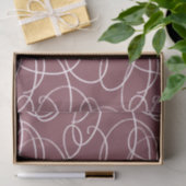 Abstract Swirling Vine | Elegant Line Art Mauve Tissuepapier (Geschenk)