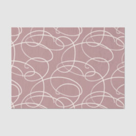 Abstract Swirling Vine | Elegant Line Art Pink Tissuepapier