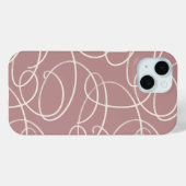 Abstract Swirling Vine | Minimalist Line Art Pink Case-Mate iPhone Case (Achterkant (horizontaal))