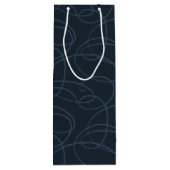 Abstract Swirling Vine | Modern Line Art Dark Navy Wijn Cadeautas (Achterkant)