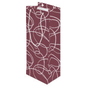Abstract Swirling Vine | Modern Line Art Mauve Wijn Cadeautas (Achterkant Gekanteld)