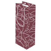 Abstract Swirling Vine | Modern Line Art Mauve Wijn Cadeautas (Voorkant Gekanteld)