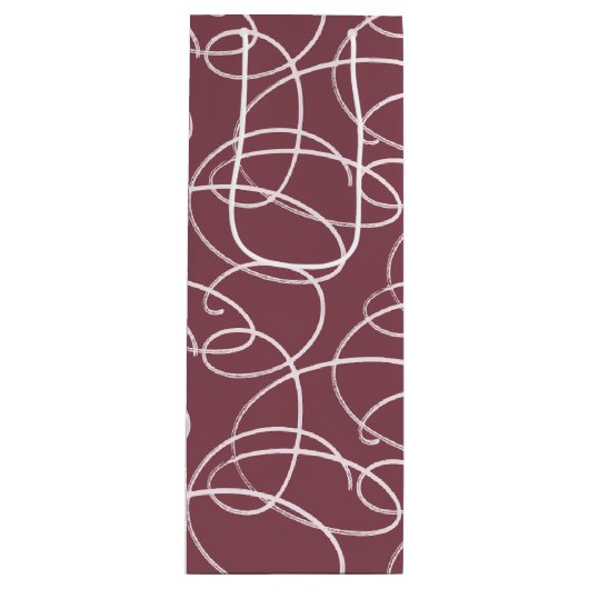 Abstract Swirling Vine | Modern Line Art Mauve Wijn Cadeautas (Voorkant)