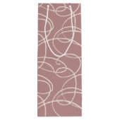 Abstract Swirling Vine | Modern Line Art Pink Wijn Cadeautas (Achterkant)