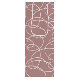 Abstract Swirling Vine | Modern Line Art Pink Wijn Cadeautas