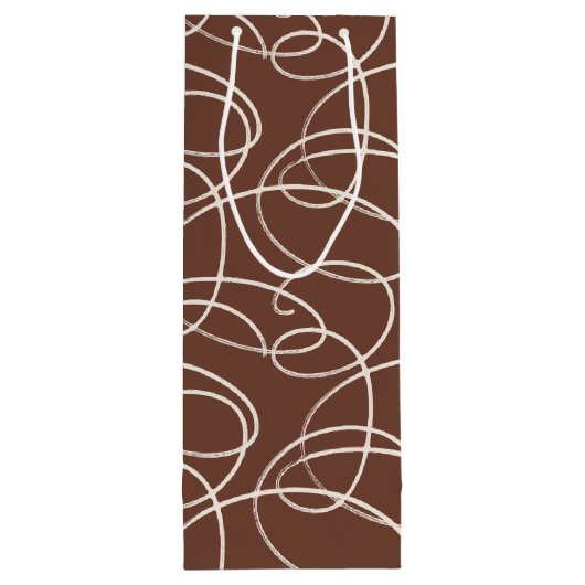 Abstract Swirling Vine | Modern Line Art Rust Wijn Cadeautas (Achterkant)