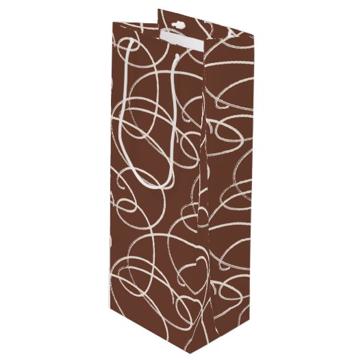 Abstract Swirling Vine | Modern Line Art Rust Wijn Cadeautas (Voorkant Gekanteld)
