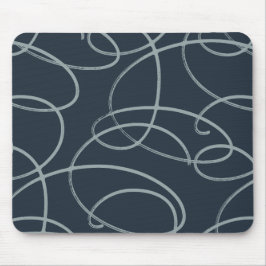 Abstract Swirling Vine | Modern Texture Desk Navy Muismat