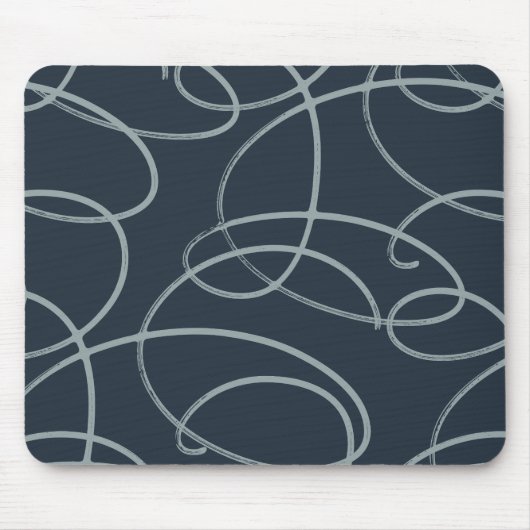 Abstract Swirling Vine | Modern Texture Desk Navy Muismat (Voorkant)