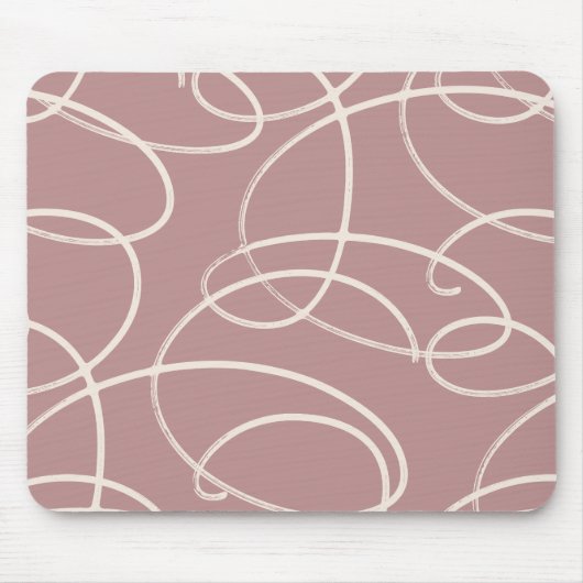 Abstract Swirling Vine | Modern Texture Desk Pink Muismat (Voorkant)