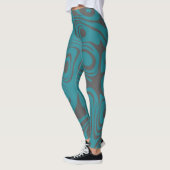 Abstract Swirly Pattern Teal and Grey Leggings (Links)