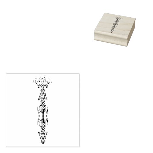 Abstract symbool (scepter) rubberstempel (Gestempeld)