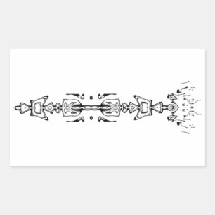 Abstract symbool ( scepter ) v1 rechthoekige sticker