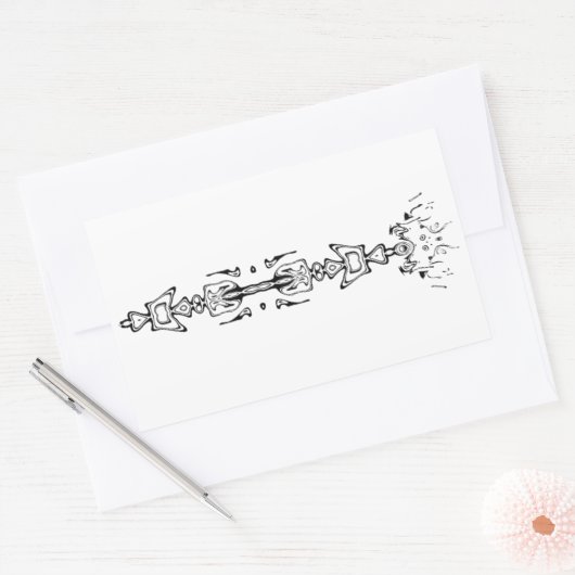 Abstract symbool ( scepter ) v1 rechthoekige sticker (Envelop)