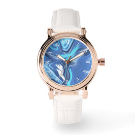 Abstract Symphony in Blue 2 Horloge