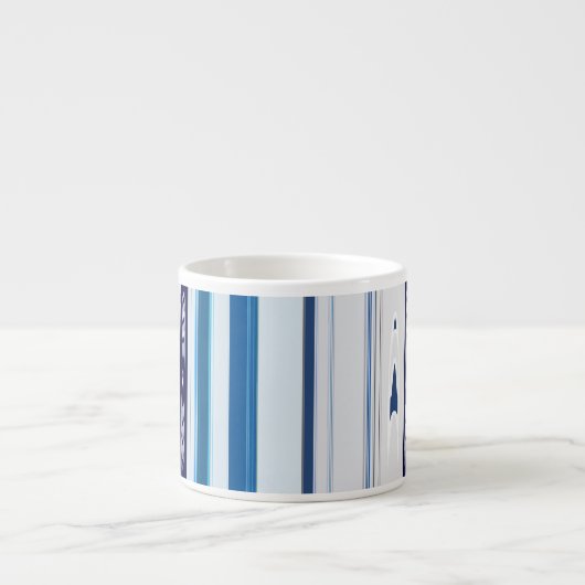 Abstract Symphony in Blue 5 (Vertical Lines) Espresso Kop (Voorkant)