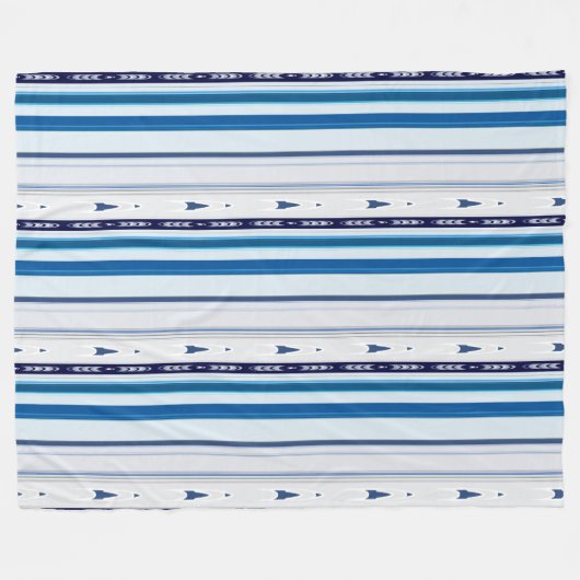 Abstract Symphony in Blue 5 (Vertical Lines) Fleece Deken (Voorkant (Horizontaal))