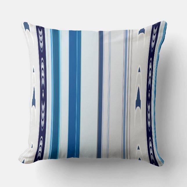 Abstract Symphony in Blue 5 (Vertical Lines) Kussen (Voorkant)