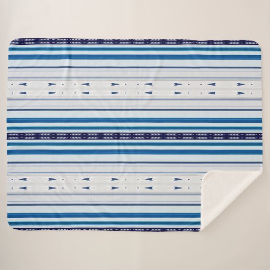 Abstract Symphony in Blue 5 (Vertical Lines) Sherpa Deken (Voorkant (horizontaal))